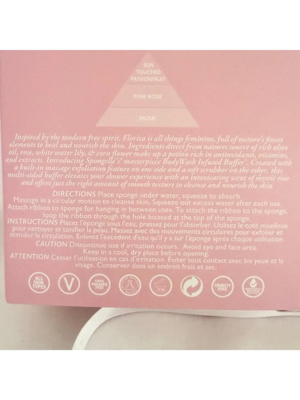 Florica By Spongelle Jude Rose Body Wash Infused Buffer 22+ Washes 4 oz Exfoliat - Picture 5 of 9